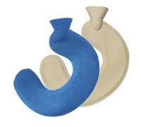 U-Shaped Hot Water Bottle for Neck, Pillow Hot Water Bag with Knitted Cover, Detachable Cloth Cover, 1l Hot Water Bag for Hot and Cold Compress, Neck and Shoulder Pain Relief(Blue)