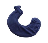 U Shaped hot Water Bottle, Ultra Soft Neck Protection with Water Bag to Warm The Cervical Spine, Soft Rubber hot Bottle, with Removable Fabric Cover, Flesh Coloured. (Navy Blue)