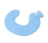 U Shaped hot Water Bottle, Ultra Soft Neck Protection with Water Bag to Warm The Cervical Spine, Soft Rubber hot Bottle, with Removable Fabric Cover, Flesh Coloured. (Light Blue)