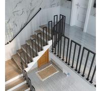 U-Shaped il 30-100cm - Metal Transition Railing Black Wrought Iron Baluster for Indoor/Outdoor Use Durable Safety Support for Stairs and Decks