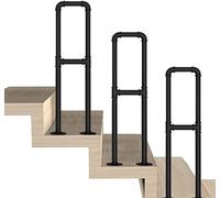 U-Shaped Indoor Stair Railing il - Matte Black Anti-Slip Security Support 200 Kg Capacity 85cm (33.5in) Industrial Design for Safe Steps