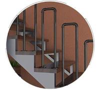 U-Shaped Industrial Iron Stair Railing - Porch & Deck il (55cm x 20cm) - Stylish Safety Solution for Stairs & Outdoor Spaces