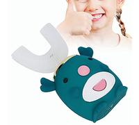 U-Shaped Kids Automatic Toothbrush,5-Speed Cleaning Cute Cartoon Specially Designed for for Electric Toothbrushes Toothbrush Toddlers(Green 6-14 Years Old)