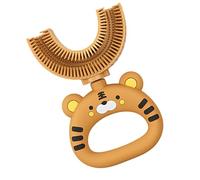 U Shaped Kids Toothbrush - Cartoon Tiger Design, Soft Silicone Brush | 360-Degree Manual Toothbrush, Gentle Whole Mouth Cleaning with Extra Soft Bristles, Fun and Effective Oral Care for Toddler