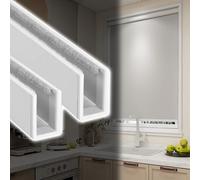 U Shaped Light Blocking Strips Set Of 2, 50 100 150 200 250 CM Custom Light Gap Blocker for Window Shades/Blinds, Heavy Duty Window Blackout Side Tracks(White 2pcs,50inch/127cm)