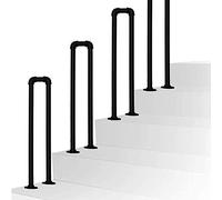 U Shaped Matt Black Non Slip Wrought Iron Stair Kit for 1 Step Durable Stylish Indoor & Outdoor Stair Solution 75cm (2.5ft) Perfect for Home Safety & Design