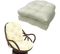 U-Shaped Memory Foam Chair Cushions, Non-Slip Soft Tufted Seat Covers for Indoor/Outdoor Use, 2-Pack, Comfort & Style for Your Home (White 19x19in)