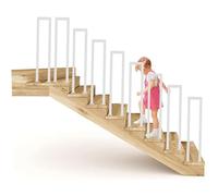 U-Shaped Metal il 30-100cm - Durable Black Wrought Iron Transition Baluster for Indoor/Outdoor Use Sturdy Rail for Safety & Style