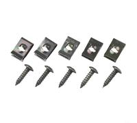 U-shaped Metal Screw Clip for Motorcycle Car Truck - 40-piece Iron Spacer Kit with Self-tapping Screws 10.5 X 17 Millimeters 6 Mm Hole Width Black