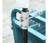 U-Shaped Metal Umbrella Holder for Tricycles, Food Trucks & Pickup Trucks - Wind-Resistant, Adjustable Tightness, Horizontal/Vertical Mount, Out