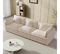 U-Shaped Modular Sofa, 3-Seater Sectional Couch with Movable Ottoman, Pillows Included, Easy Assembly & Relocation for Living Room or Bedroom