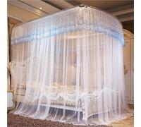 U-shaped Mosquito Net Canopy With 3 Doors, Floor Standing Bed Curtain For Bedroom, Apartment, Dorm - Multi-functional Insect Protection White 47.2''W*78.7''L*82.7''H