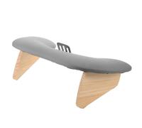 U Shaped Nail Tech Hand Rest with Phone Stand, Grey PU | Foldable Adjustable Support, Matte Finish, Metal Frame, Quick Clean, for Salon Tables and Professional Use