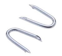 U Shaped Nails Galvanised U Nails Fencing Staples 100 Pieces Steel Netting Fasteners Rust-Resistant 2.3mm for Chicken Wire, Garden Mesh, Woven Wire Mesh, Wood, Fence