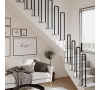 U-Shaped Non-Slip Metal il, Sturdy Wrought Iron Stair Grab Bar, 80cm Safety Railing for Home & Loft Staircases, Black Staircase Guardrail