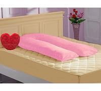 U Shaped Pillowcase Cover Pregnancy Maternity Nursing Full Body Pillowcase Cover 12FT Pillowcase Cover Pink Only By EXQUIZIT HOME.