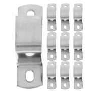 U Shaped Pipe Clamp Stainless Steel 10pcs for Square Posts and Cables | Tube Buckle Design, Saddle Groove Structure, Silver Polished Finish, for Racks and Warehouse Racking
