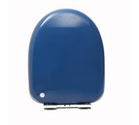 U-Shaped PP Toilet Seat with Soft Close Lid, Smooth Bright Finish, Adjustable Colors, Quiet Soft Close Plastic Cover for Bathroom, Multiple Color Options (Sapphire Blue)