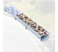 U-shaped Resin Channel Drainage, Trench Drainage System 60 100 Cm Lenght, Pebble Filled Groove Drainage Ditch Channel Drain For Patio/Factory Garden(100 X 20 X 15cm)
