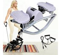 U-Shaped Rock Stepper Machine for Full Body Workout Side-to-Side Lateral Rocking Fitness Stepper with Digital Monitor Portable Home Gym Equipment(Purple)