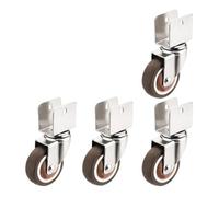U-Shaped Rubber Casters & Pulleys - 4 Pack Heavy-Duty Plywood Accessories for Smooth Mobility, Universal Fit (22mm), Ideal for Furniture & Equipment Movement