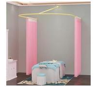 U-shaped Salon Partition Curtain with Long Support Rod, Transparent Room Divider for Privacy in Beauty Salons, Clinics, and Shared Bedrooms