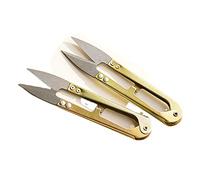 U-Shaped Sewing Scissors, 3Pcs Portable U-Shape Sewing Scissors Tailor's Scissors Practical Sewing Supplies Yarn Snips Thread Cutter Nippers(Gold Color)