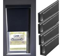 U-Shaped Shading Groove/Blackout Side Tracks, Aluminium Alloy Light Blocking Strips for Roller Blinds/Roman Shades/Back Door, Bedroom Apartments Window Light Gap Shading Strip(4pack,74cm (29in/2.4