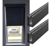 U-Shaped Shading Groove/Blackout Side Tracks, Aluminium Alloy Light Blocking Strips for Roller Blinds/Roman Shades/Back Door, Bedroom Apartments Window Light Gap Shading Strip(2pack,58cm (23in/1.9