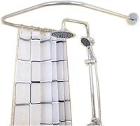 U-shaped Shower Curtain Rail Made of Stainless Steel, Corner Bracket, Corner Rod, Shower Rod, Round Shower Curtain Rod, Round Shower Curtain Rail for Bathroom, Curtain, Balcon