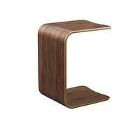 U-shaped Side Table, Natural Edge End Table, Wood Side Table, Solid Wood End Table for Couch, C Shaped Mini Sofa Side Table for Small Narrow Spaces, Sofa Laptop Side Table, 3 Colors(Walnut)