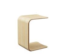 U-Shaped Side Table, Natural Edge Wood End Table for Couch, Solid Wood C Table for Narrow Spaces, Mini Sofa Laptop Side Table