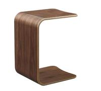 U Shaped Side Table Natural Wood C Shaped End Table for Living Room Compact Nightstand & Laptop Desk for Small Spaces Stylish Furniture for Bedroom & Office