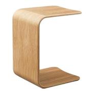 U-Shaped Side Table, Natural Wood End Table, C Shaped Laptop Table for Living Room, Compact Design for Small Spaces, Ideal Night Stand for Bedroom