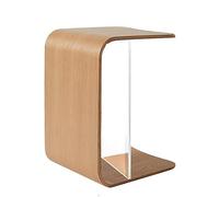 U-Shaped Side Table, Natural Wood End Table, C Shaped Sofa Laptop Table For Living Room, Night Stand For Bedroom, Compact Design For Small Spaces