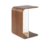 U-Shaped Side Table, Natural Wood End Table, C Shaped Sofa Laptop Table For Living Room, Night Stand For Bedroom, Compact Design For Small Spaces
