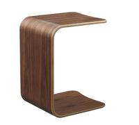 U-Shaped Side Table Solid Wood, C-Shaped End Table for Sofa Couch Bed, Modern Nightstand for Bedroom Living Room, Small Spaces Laptop Table, No Assembly
