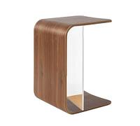 U-Shaped Side Table Solid Wood, C-Shaped End Table for Sofa Couch Bed, Modern Nightstand for Bedroom Living Room, Small Spaces Laptop Table, No Assembly