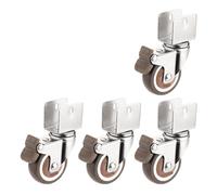 U-Shaped Silent Casters - 2" Soft Rubber Wheels for Effortless Mobility - 4-Pack Plywood Casters, Universal Heavy-Duty Casters for Furniture & Home Use