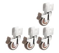 U-Shaped Silent Casters, Soft Rubber & Plywood Wheels Universal Pulley Accessories for Smooth Mobility (16mm C), 4 Pack