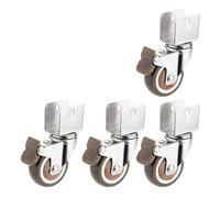 U-Shaped Silent Casters, Soft Rubber & Plywood Wheels Universal Pulley Accessories for Smooth Mobility (16mm C), 4 Pack