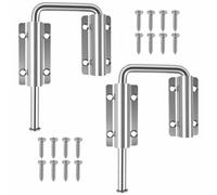 U-Shaped Sliding Glass Door Lock, Patio Sliding Door Lock & Loop Latch, Aluminum Alloy 90/180° Adjustable Flexible for Uneven Doors, Enhances Home Safety for Barn, Windows, Fence, Shed, 2PCS Silver