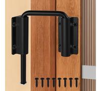 U-Shaped Sliding Glass Door Lock, Patio Sliding Door Lock & Loop Latch, Aluminum Alloy 90/180° Adjustable Flexible for Uneven Doors, Enhances Home Safety for Barn, Windows, Fence, Shed, 1PC Black