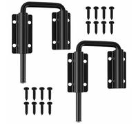 U-Shaped Sliding Glass Door Lock, Patio Sliding Door Lock & Loop Latch, Aluminum Alloy 90/180° Adjustable Flexible for Uneven Doors, Enhances Home Safety for Barn, Windows, Fence, Shed, 2PCS Black