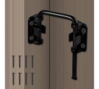 U-Shaped Sliding Glass Door Lock, Patio Sliding Door Lock & Loop Latch, Stainless Steel 90/180° Adjustable Flexible for Uneven Doors, Enhances Home Safety for Barn, Windows, Fence, Shed 1PCS Black