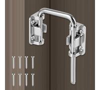 U-Shaped Sliding Glass Door Lock, Patio Sliding Door Lock & Loop Latch, Stainless Steel 90/180° Adjustable Flexible for Uneven Doors, Enhances Home Safety for Barn, Windows, Fence, Shed 1PCS Silver