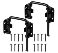 U-Shaped Sliding Glass Door Lock, Patio Sliding Door Lock & Loop Latch, Stainless Steel 90/180° Adjustable Flexible for Uneven Doors, Enhances Home Safety for Barn, Windows, Fence, Shed 2PCS Black
