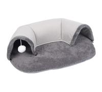 U-shaped Soft Cat Tunnel Bed with Memory Foam and Hanging Ball, Non-slip Detachable Washable Cat Hideaway 29.5x20.9x8.3in
