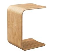 U-Shaped Solid Wood Side Table - C-Shaped End Table for Sofa, Couch & Bed - Modern Nightstand for Bedroom & Living Room - Compact Laptop Table for Small Spaces - No Assembly Required