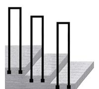 U-Shaped Square Tube Stair Handrail｜Metal Wrought Iron Staircase Hand Rails for Steps Side Mounted｜Industrial Stair Railing for Concrete Steps and Wooden Stairs｜1PC(85cm/33in)